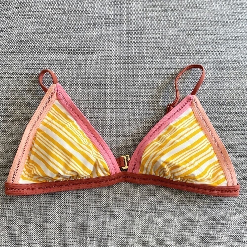 NOBO orange striped pink bikini top hook closure L